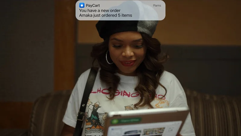 Nigerian merchant using PayCart — payment confirmed